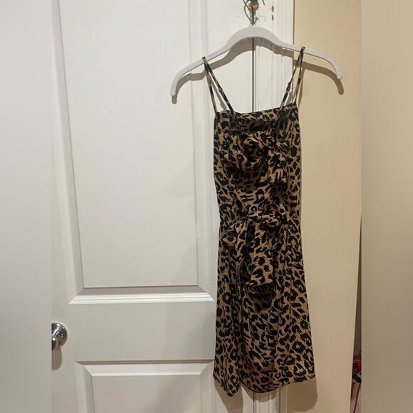 Missguided Mini Dress Leopard Print Cami Bow Tie Back US Size 0 - Picture 8 of 9